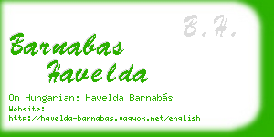barnabas havelda business card